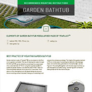MOUNTING INSTRUCTIONS FOR GARDEN BATHTUB
